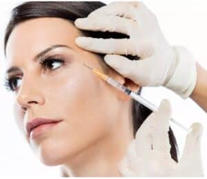a woman having a Botox injection