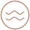 Line icon showing the shallow wave-like dips of rolling acne scars